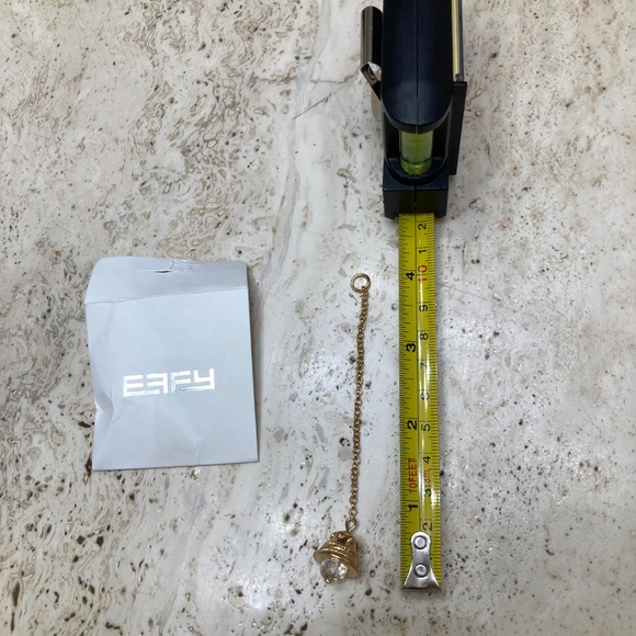 EFFY Bells Handbag Charm Collection Gold Tone Bell on Chain with Clear Crystal - Picture 2 of 2